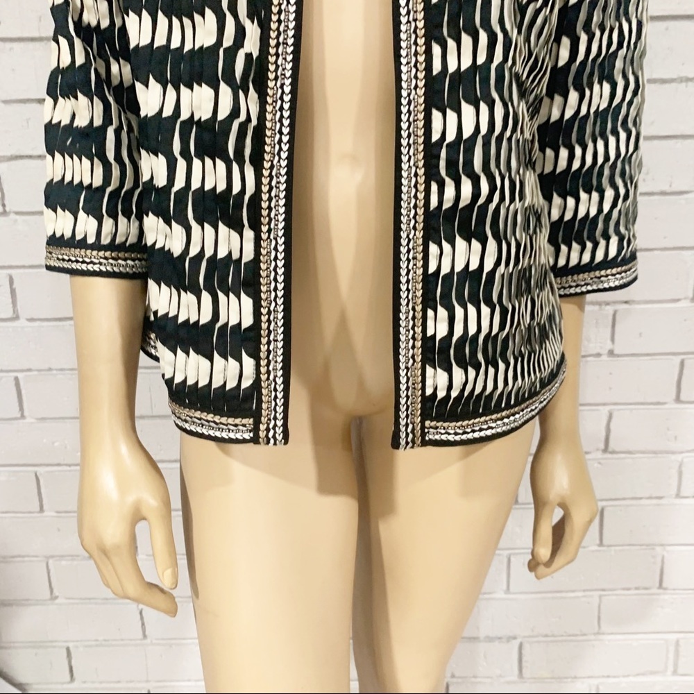 Chico’s Travelers Pleated Open Front Blazer - Picture 3 of 11
